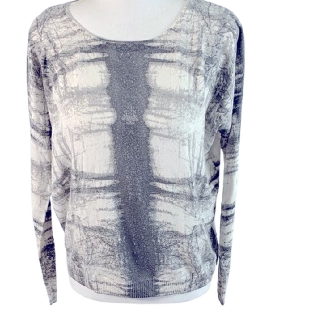 Abstract Gray and White Sweater
